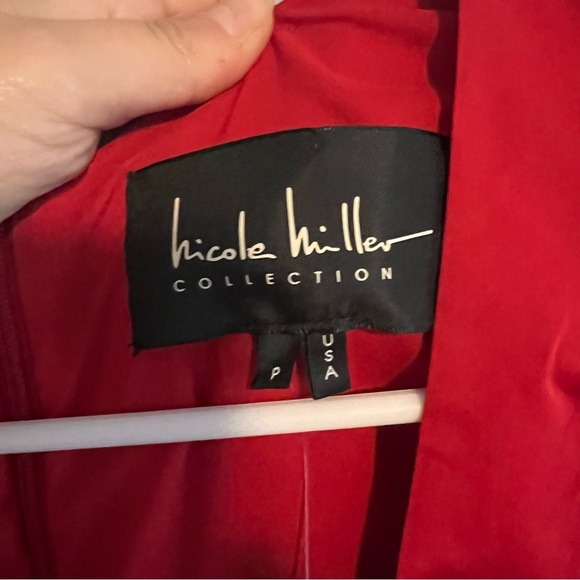 NWT Nicole Miller Collection Taffeta Shift Dress Size S Red - Picture 3 of 7